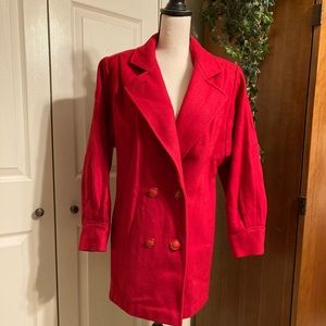Vintage Miss New Yorker Red Wool coat size large